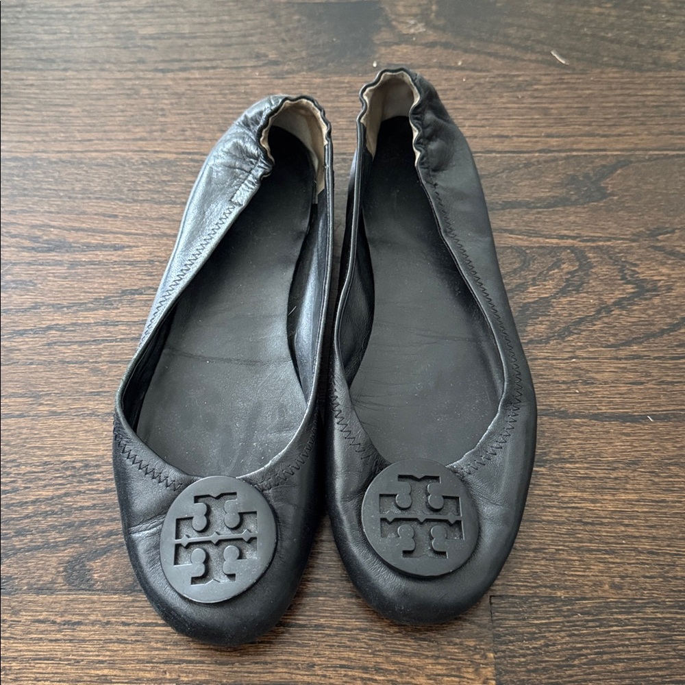 Tory Burch Black Leather Flats